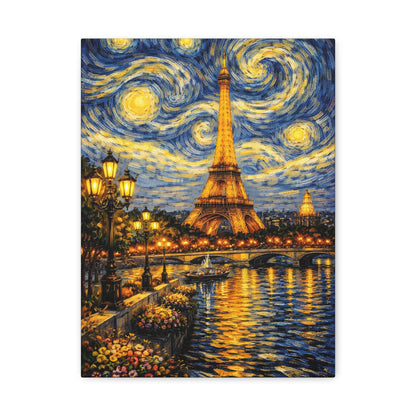 Paris in a Starry Dream – Eiffel Tower Van Gogh Inspired Canvas Print in Van Gogh style canvas art, product image 4 of 64