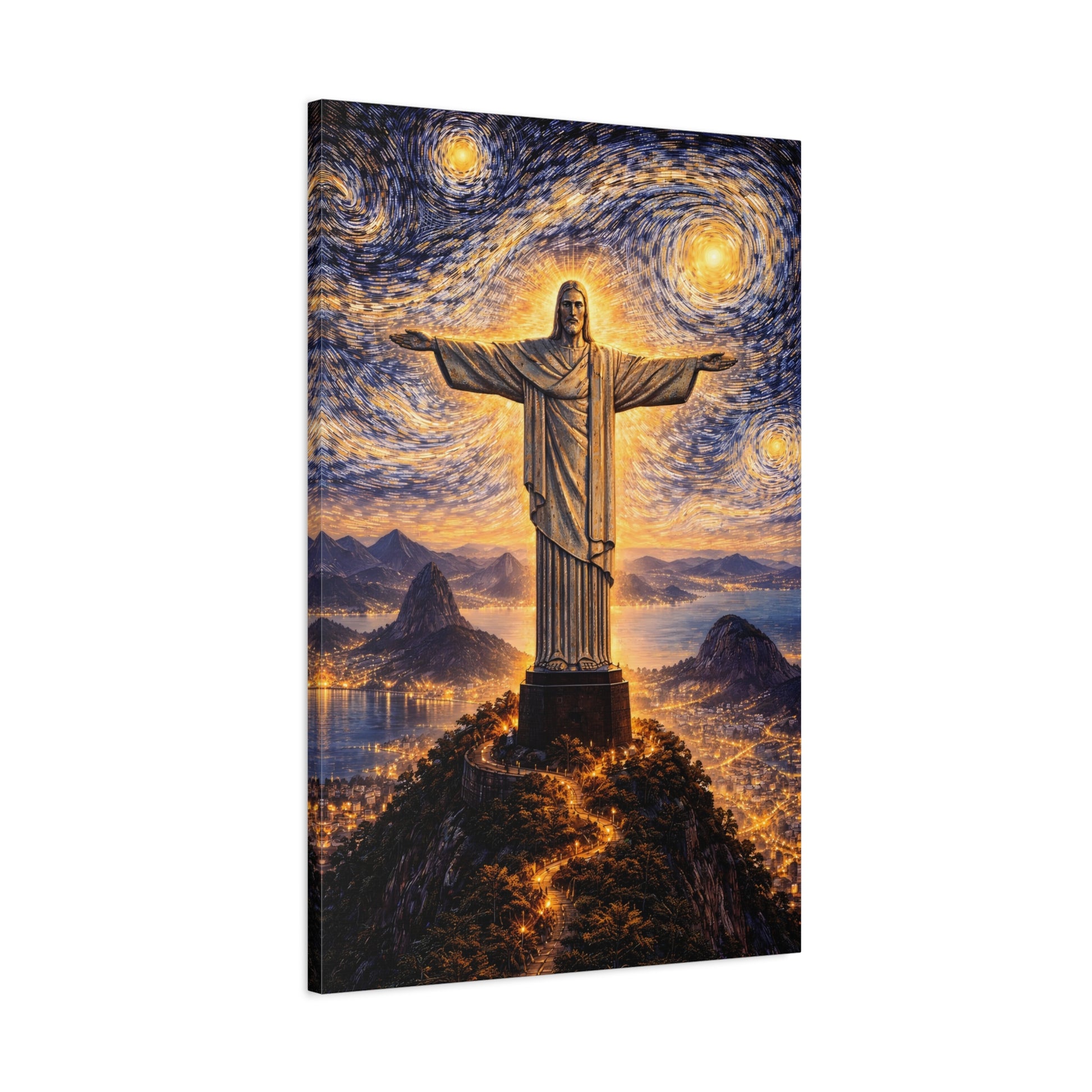 Christ the Redeemer Beneath a Starry Sky – Van Gogh Inspired canvas wall art, product image 53 of 64