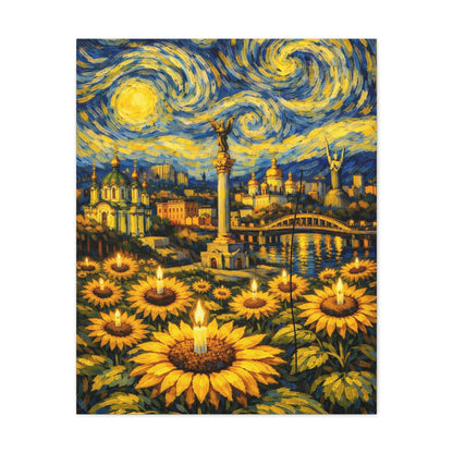 Kyiv Under a Starry Sky – Van Gogh Inspired Canvas Print in Van Gogh style canvas art, product image 10 of 48