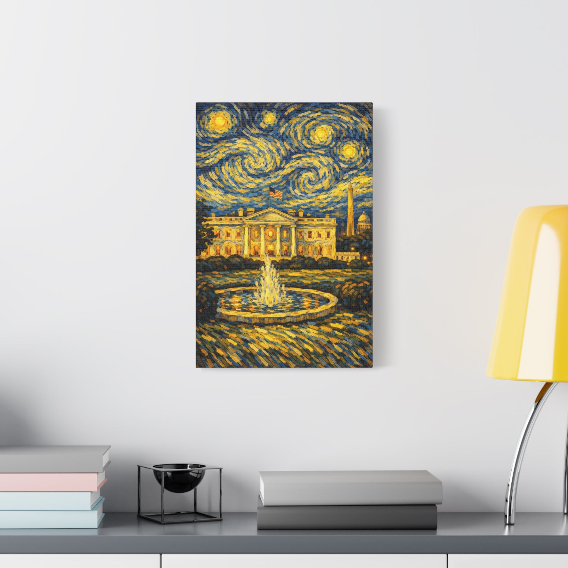 The White House Beneath a Starry Sky – Van Gogh Inspired Canvas Print in Van Gogh style canvas art, product image 31 of 68