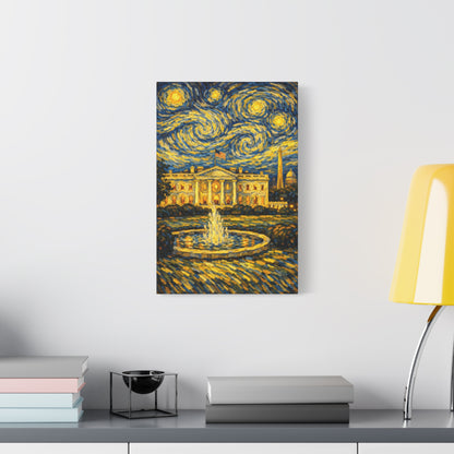 The White House Beneath a Starry Sky – Van Gogh Inspired Canvas Print in Van Gogh style canvas art, product image 31 of 68