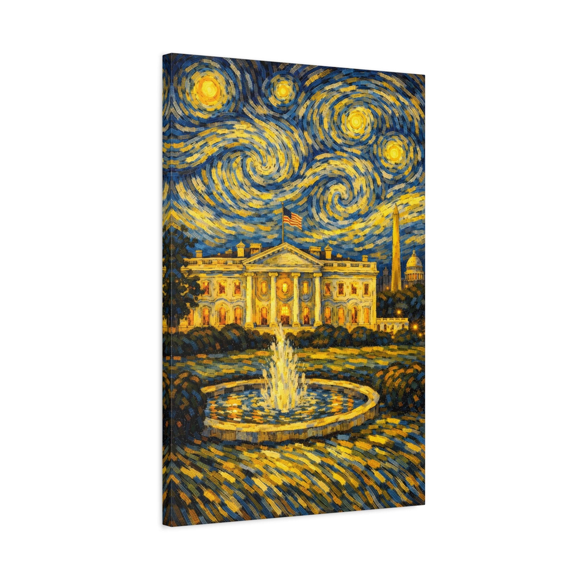 The White House Beneath a Starry Sky – Van Gogh Inspired Canvas Print in Van Gogh style canvas art, product image 48 of 68
