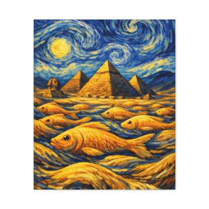 Golden Currents Over Giza – Van Gogh Inspired canvas wall art, product image 9 of 52