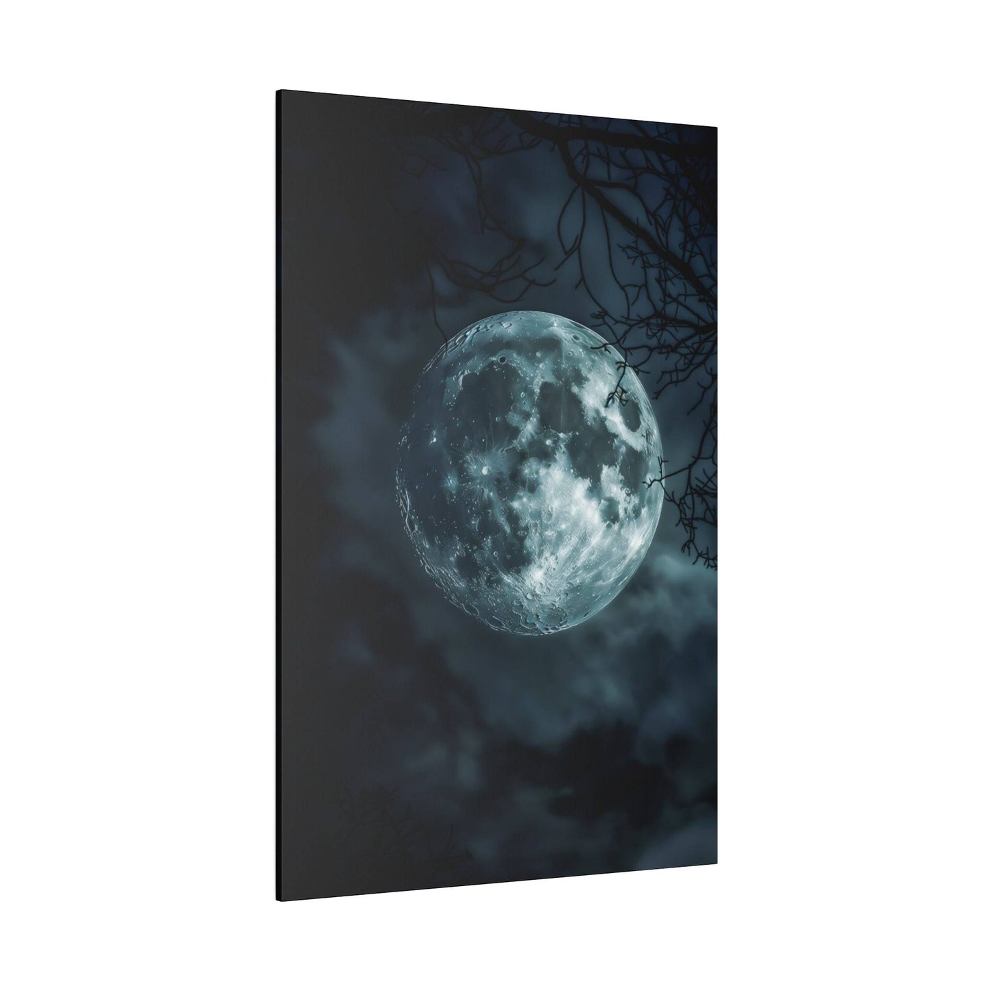 Lunar Whisper: Midnight Moon Canvas Art