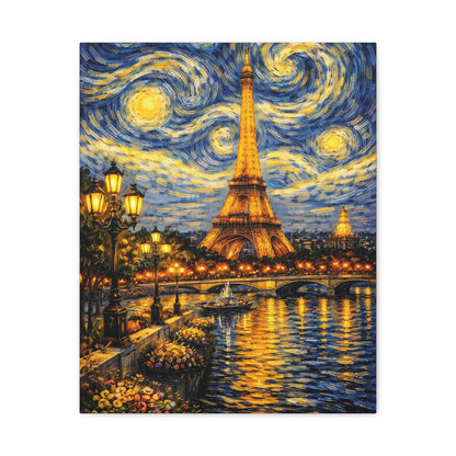 Paris in a Starry Dream – Eiffel Tower Van Gogh Inspired Canvas Print in Van Gogh style canvas art, product image 6 of 64