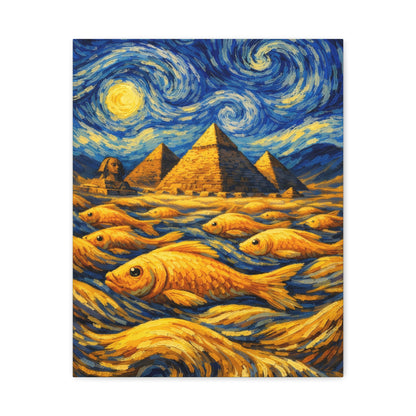 Golden Currents Over Giza – Van Gogh Inspired canvas wall art, product image 6 of 52