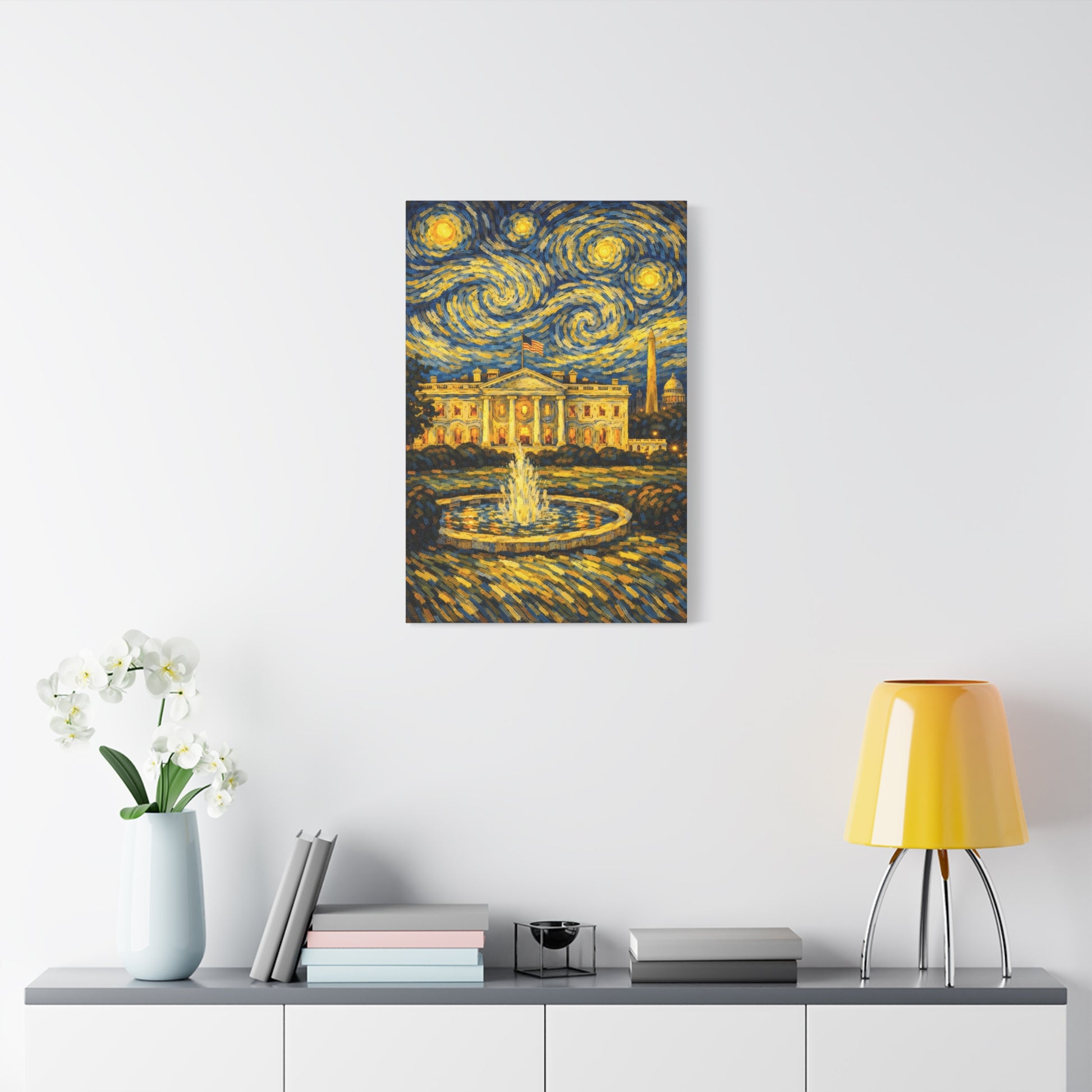 The White House Beneath a Starry Sky – Van Gogh Inspired Canvas Print in Van Gogh style canvas art, product image 49 of 68