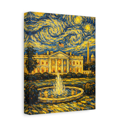 The White House Beneath a Starry Sky – Van Gogh Inspired Canvas Print in Van Gogh style canvas art, product image 18 of 68