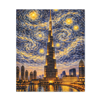 Burj Khalifa Beneath a Starry Sky – Van Gogh Inspired canvas wall art, product image 10 of 68