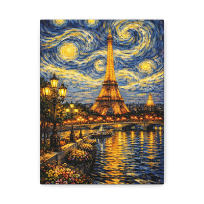 Paris in a Starry Dream – Eiffel Tower Van Gogh Inspired Canvas Print in Van Gogh style canvas art, product image 2 of 64