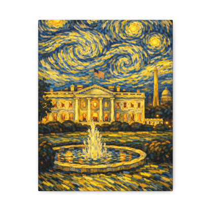 The White House Beneath a Starry Sky – Van Gogh Inspired Canvas Print in Van Gogh style canvas art, product image 3 of 68
