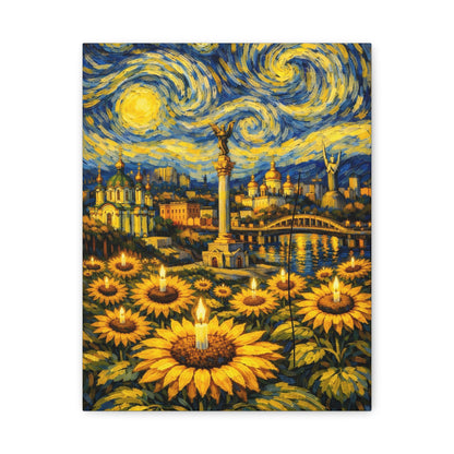 Kyiv Under a Starry Sky – Van Gogh Inspired Canvas Print in Van Gogh style canvas art, product image 3 of 48