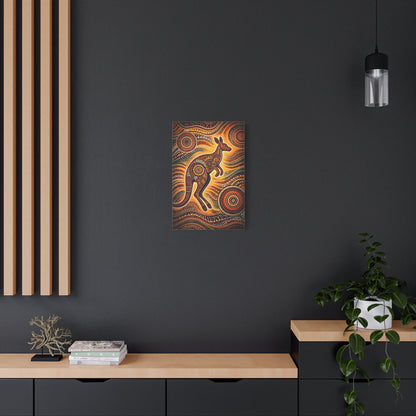 Kangaroo Aboriginal Dot Art Canvas Print – Warm Boho Wall Decor Canvas image 40