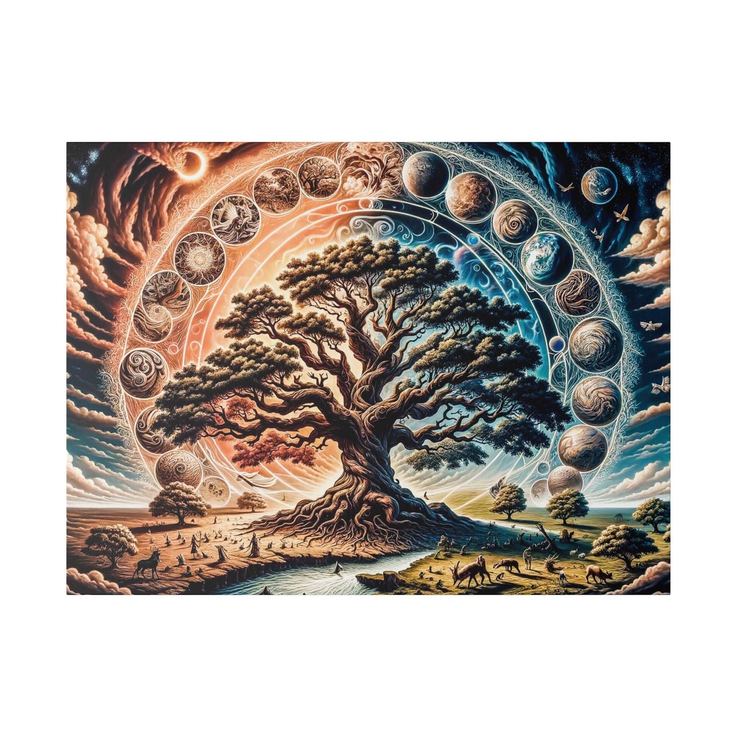 Cosmic Harmony: Tree of Life Universe Canvas Art