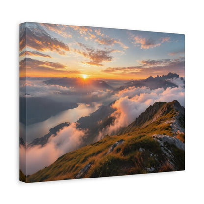 Golden Summit Above the Clouds Canvas Canvas image 27