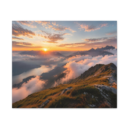 Golden Summit Above the Clouds Canvas Canvas image 10