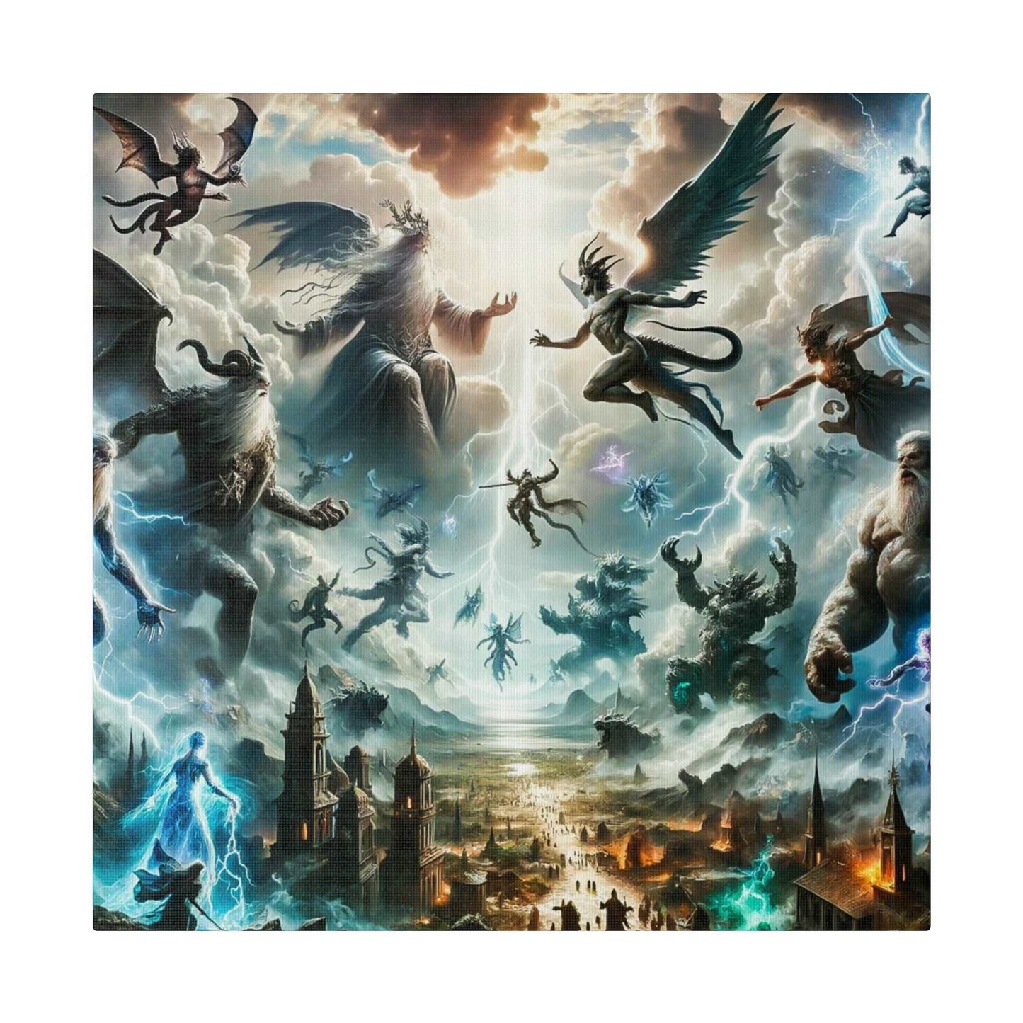 Battle of the Gods: Epic Mythological Canvas Art