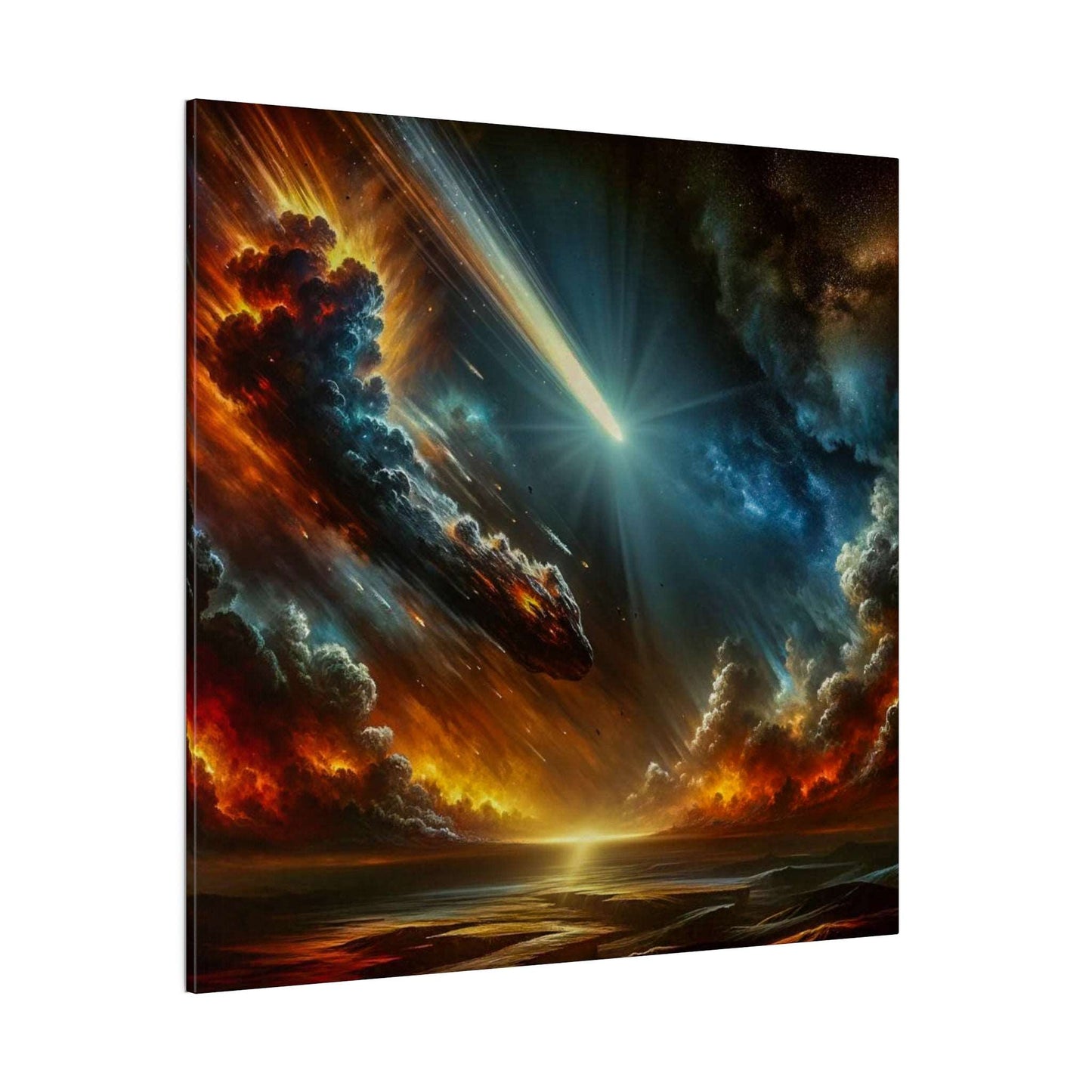 Apocalyptic Impact: Meteor Strike Canvas Art