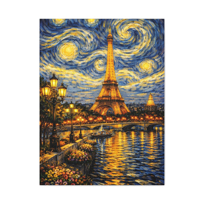Paris in a Starry Dream – Eiffel Tower Van Gogh Inspired Canvas Print in Van Gogh style canvas art, product image 12 of 64