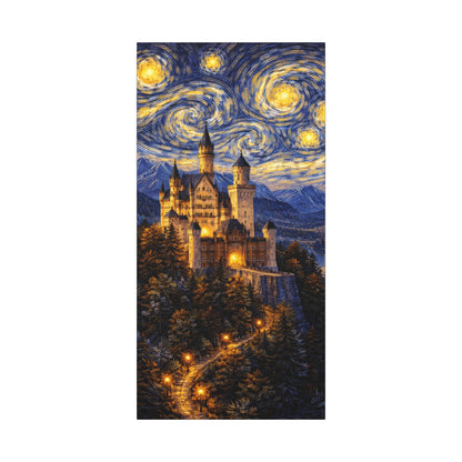 Neuschwanstein Castle Under a Starry Sky – Van Gogh Inspired canvas wall art, product image 6 of 56