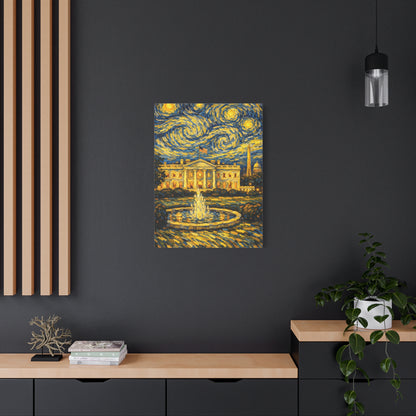 The White House Beneath a Starry Sky – Van Gogh Inspired Canvas Print in Van Gogh style canvas art, product image 56 of 68
