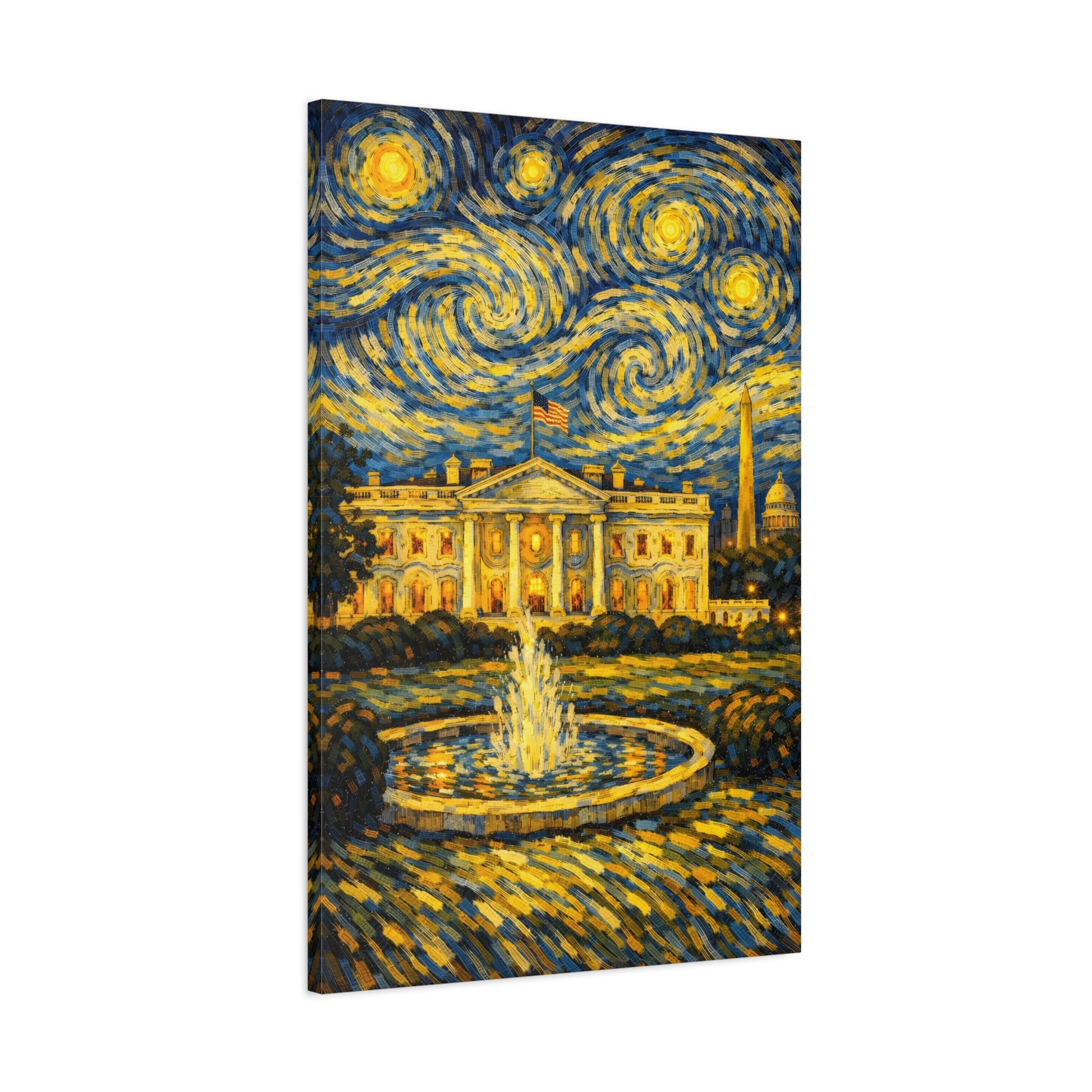 The White House Beneath a Starry Sky – Van Gogh Inspired Canvas Print in Van Gogh style canvas art, product image 57 of 68