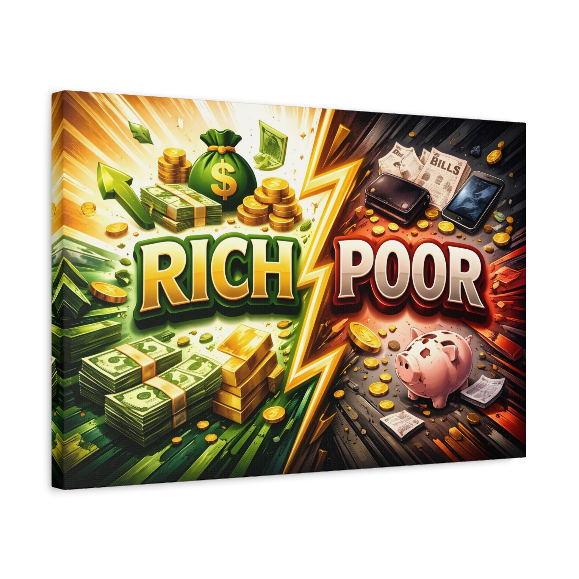 Rich vs Poor Abstract Money Mindset Canvas Canvas image 40