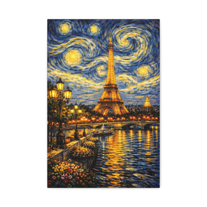 Paris in a Starry Dream – Eiffel Tower Van Gogh Inspired Canvas Print in Van Gogh style canvas art, product image 7 of 64