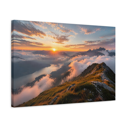 Golden Summit Above the Clouds Canvas Canvas image 42