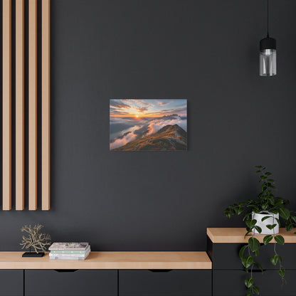 Golden Summit Above the Clouds Canvas Canvas image 44