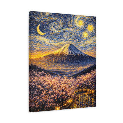 Mount Fuji Under a Starry Sky – Van Gogh Inspired canvas wall art, product image 32 of 64