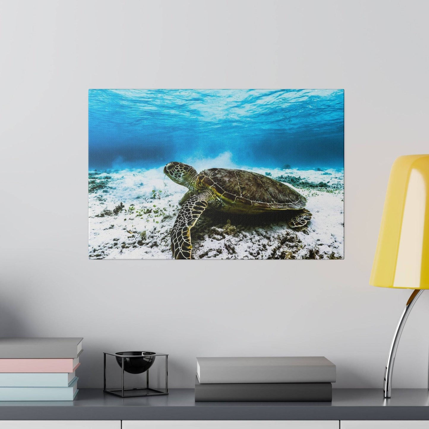 Reef Guardian: Sea Turtle Underwater Canvas Art