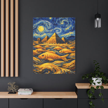 Golden Currents Over Giza – Van Gogh Inspired canvas wall art, product image 52 of 52