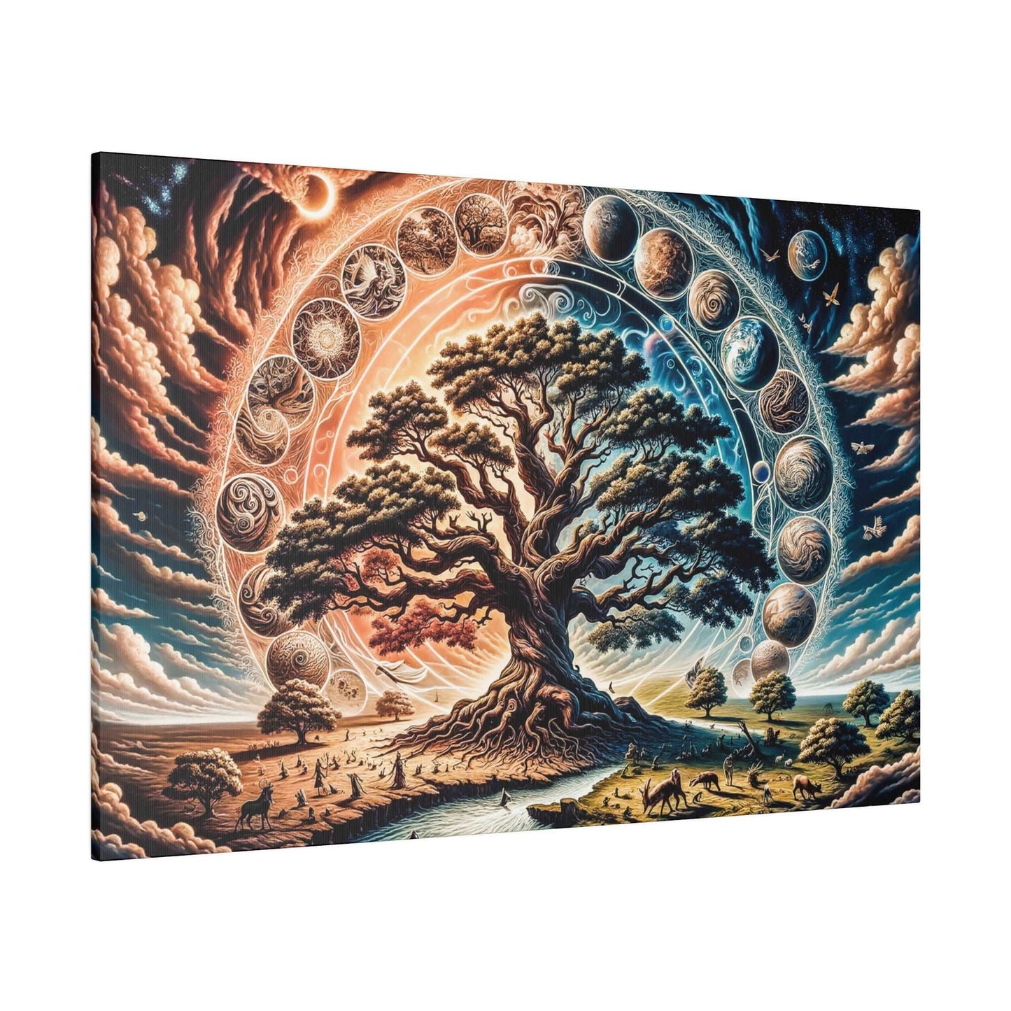 Cosmic Harmony: Tree of Life Universe Canvas Art