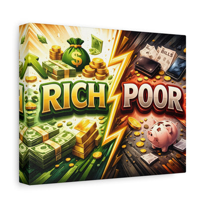 Rich vs Poor Abstract Money Mindset Canvas Canvas image 19