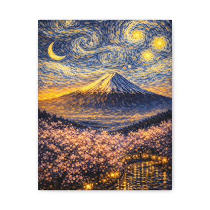 Mount Fuji Under a Starry Sky – Van Gogh Inspired canvas wall art, product image 3 of 64