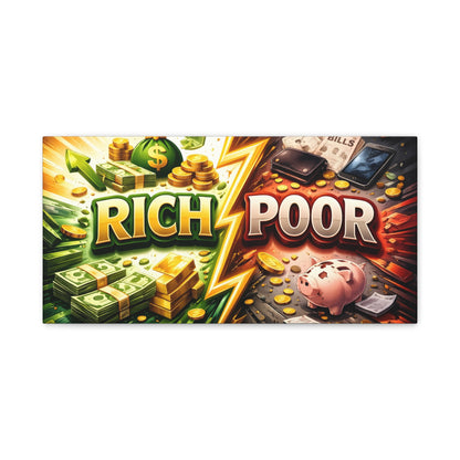 Rich vs Poor Abstract Money Mindset Canvas Canvas image 6