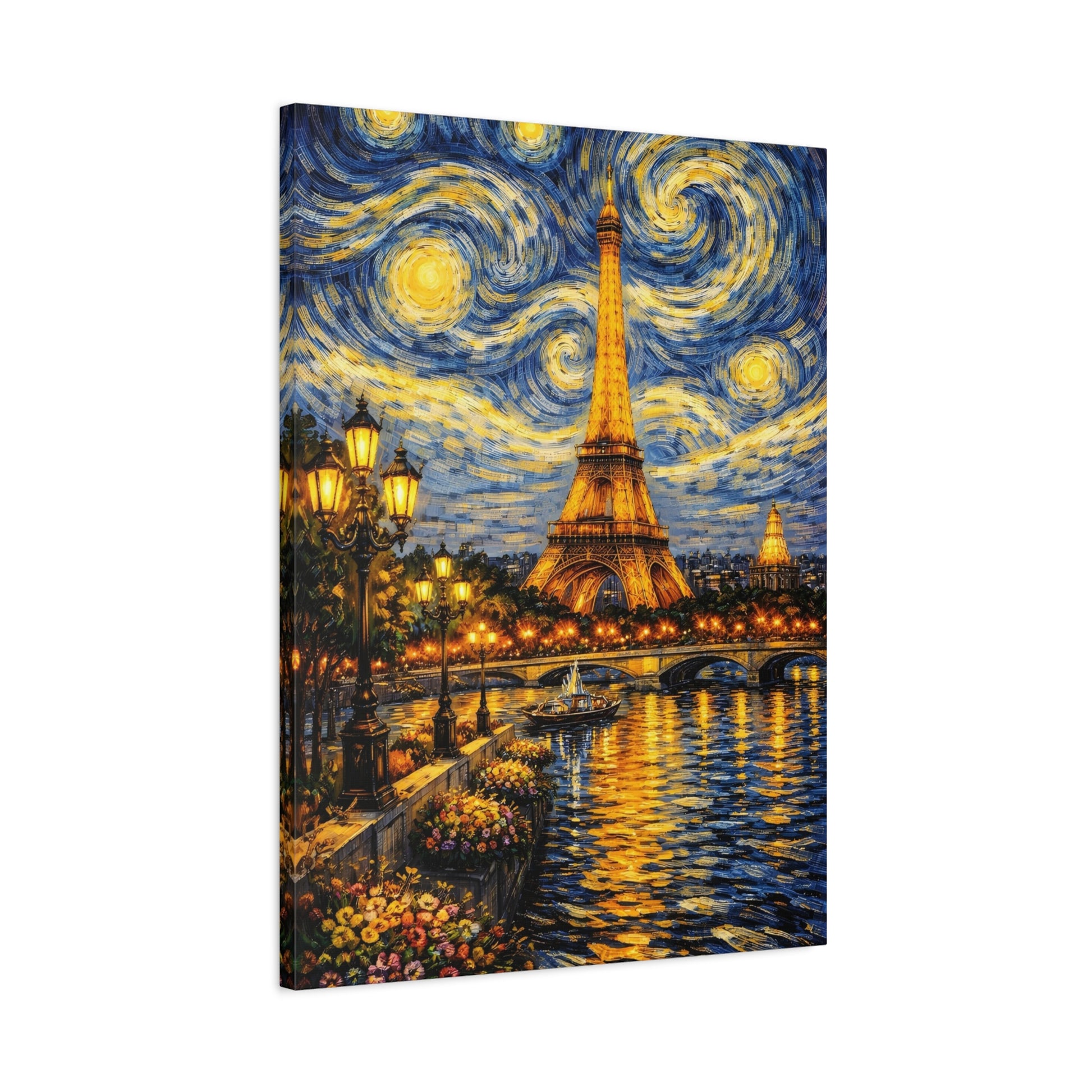 Paris in a Starry Dream – Eiffel Tower Van Gogh Inspired Canvas Print in Van Gogh style canvas art, product image 50 of 64