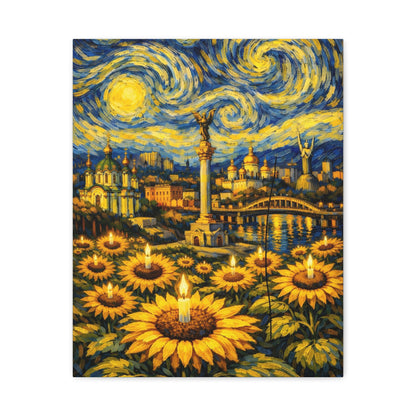 Kyiv Under a Starry Sky – Van Gogh Inspired Canvas Print in Van Gogh style canvas art, product image 6 of 48