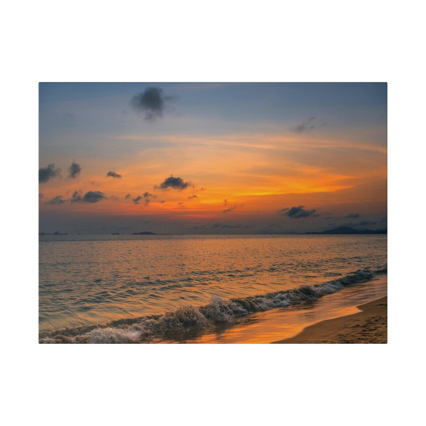 the sun is setting over the water at the beach