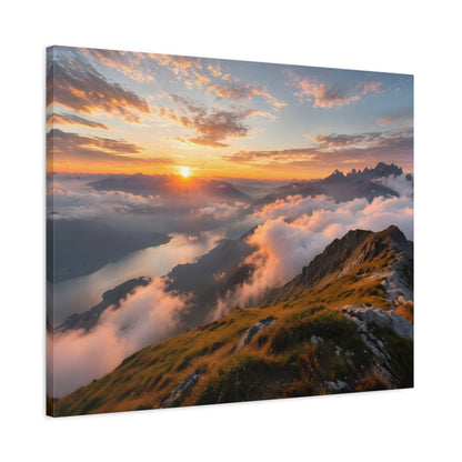 Golden Summit Above the Clouds Canvas Canvas image 57
