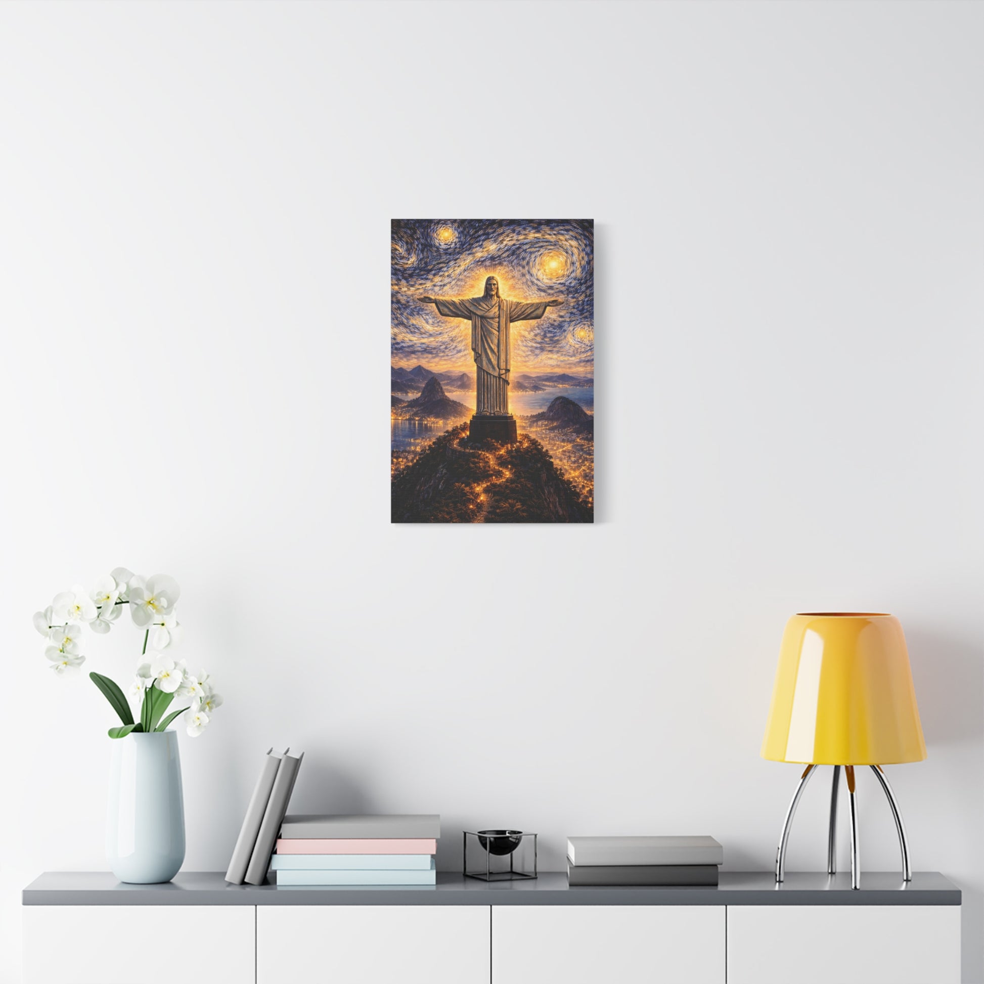 Christ the Redeemer Beneath a Starry Sky – Van Gogh Inspired canvas wall art, product image 36 of 64