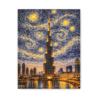 Burj Khalifa Beneath a Starry Sky – Van Gogh Inspired canvas wall art, product image 3 of 68