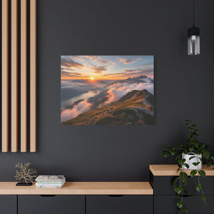 Golden Summit Above the Clouds Canvas Canvas image 68