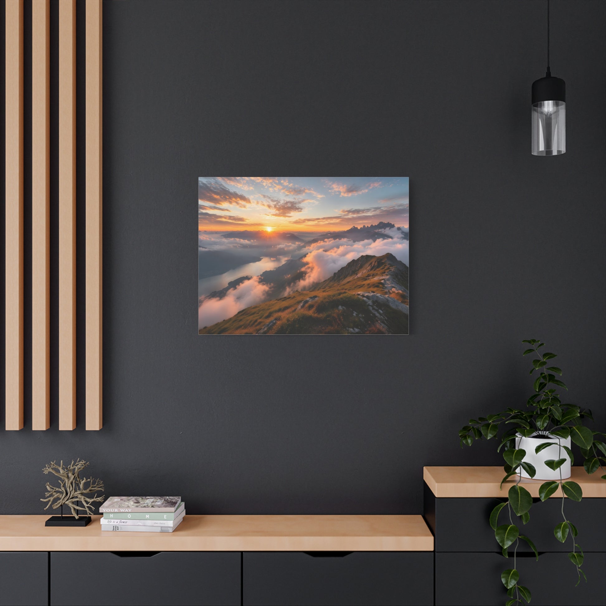 Golden Summit Above the Clouds Canvas Canvas image 62