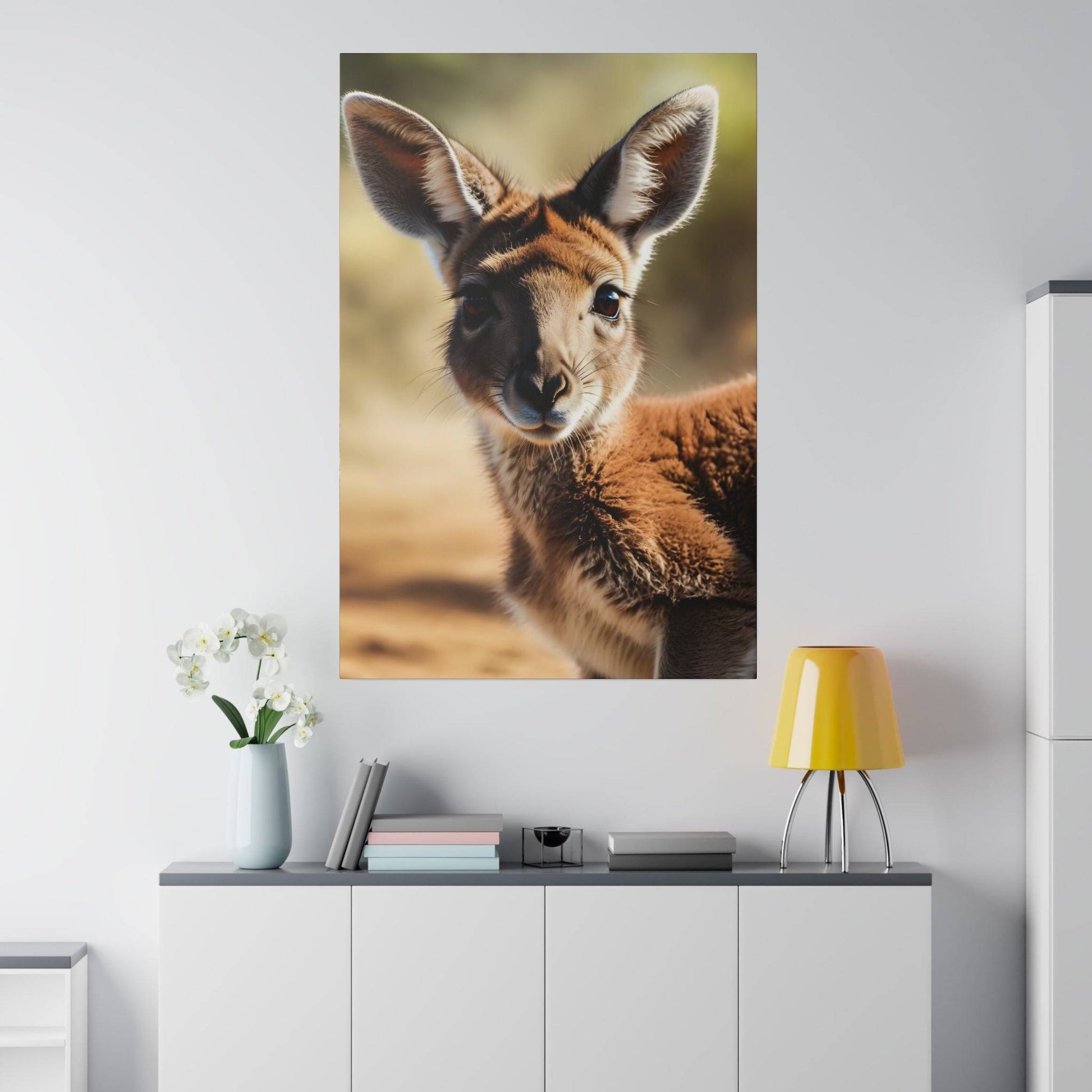 a picture of a kangaroo on a wall