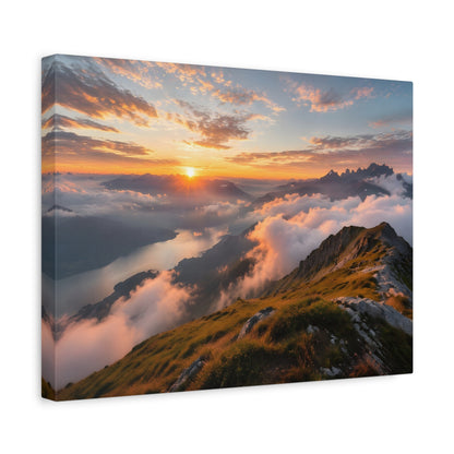 Golden Summit Above the Clouds Canvas Canvas image 30