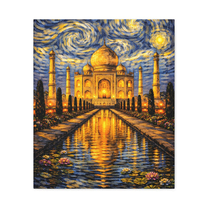 The Taj Mahal in a Starry Dream – Van Gogh Inspired Canvas Print in Van Gogh style canvas art, product image 9 of 60