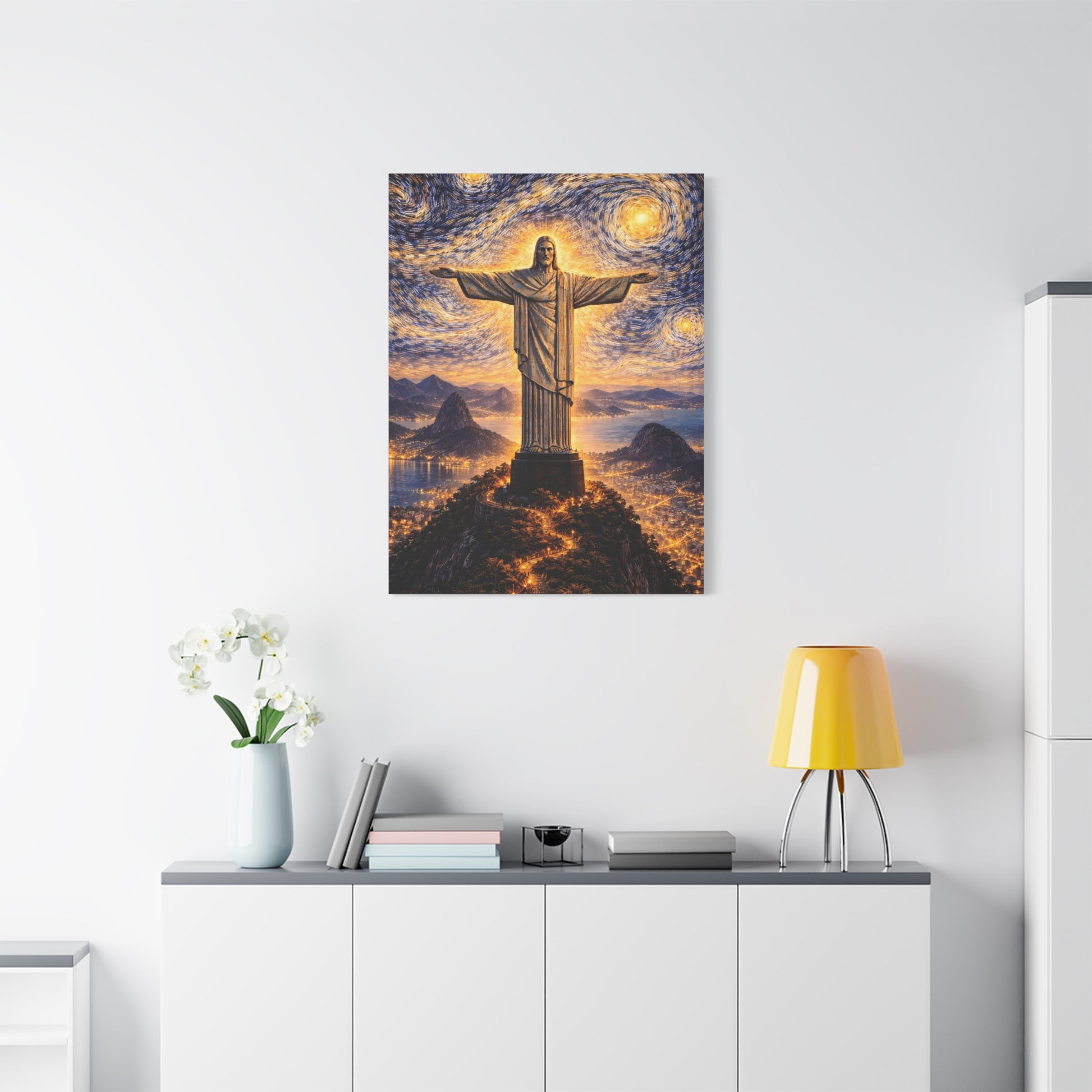 Christ the Redeemer Beneath a Starry Sky – Van Gogh Inspired canvas wall art, product image 57 of 64
