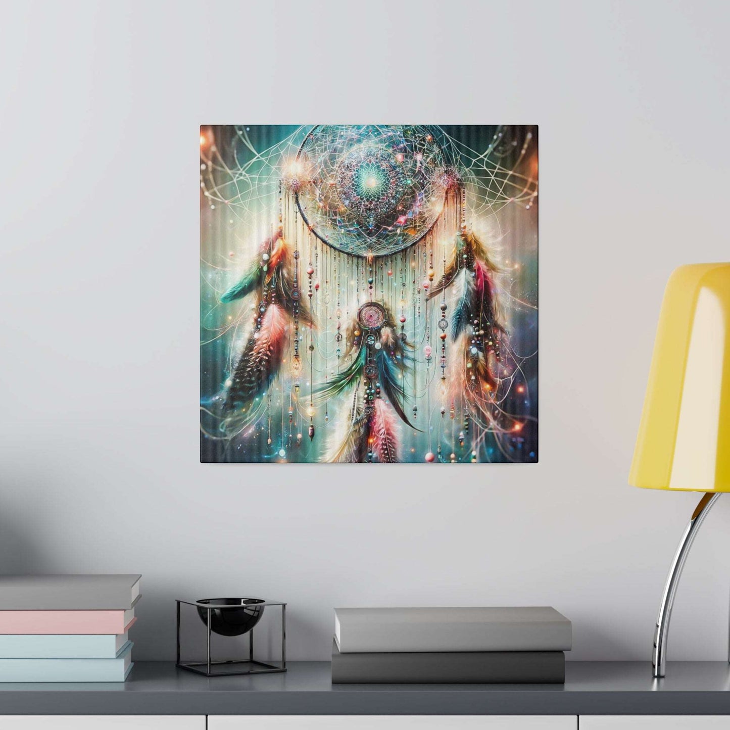 Cosmic Dreamcatcher: Enchanted Galaxy Canvas Art